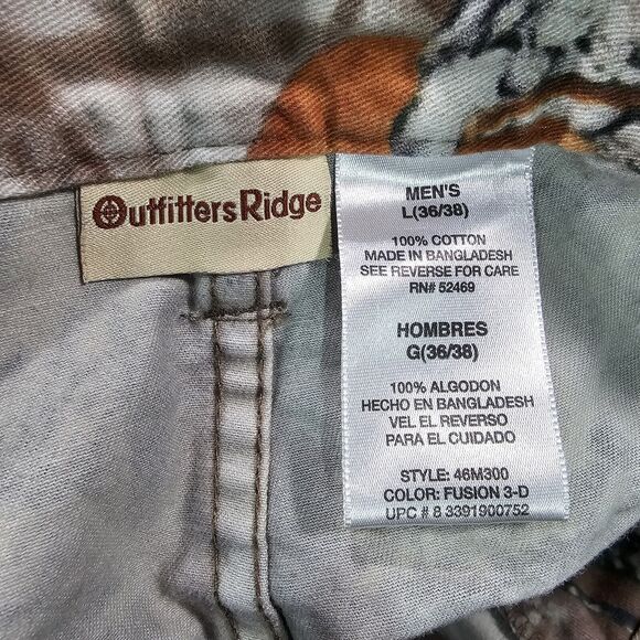 Outfitters Ridge MENS L 36-38 Camo Fusion 3D Cargo Jeans Pants Brown - Picture 8 of 10